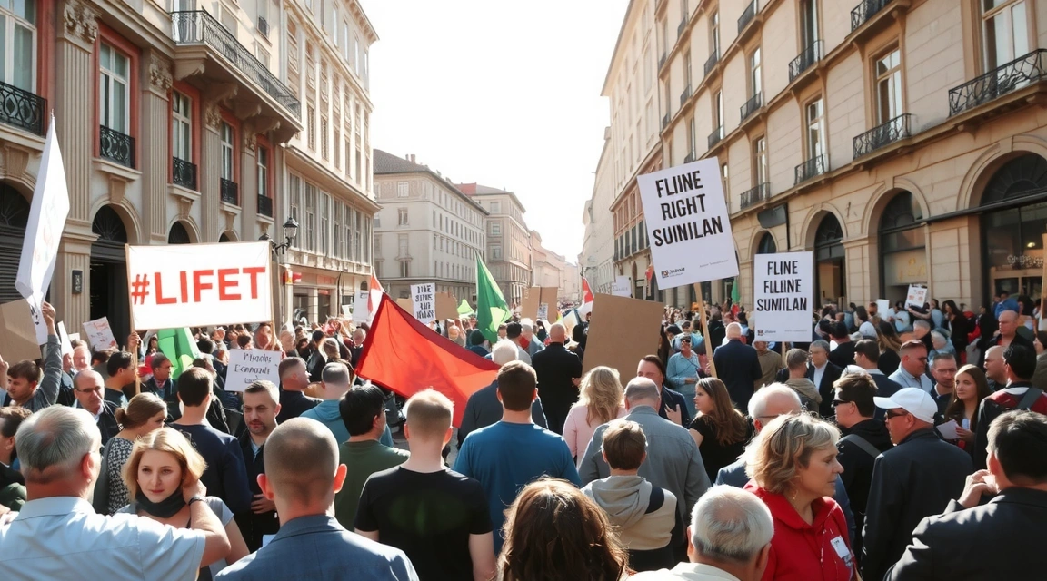 Manifestazione di piazza per diritti civili