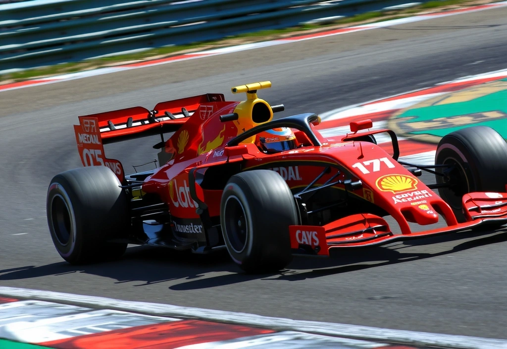 Immagine di una macchina di Formula 1 in curva