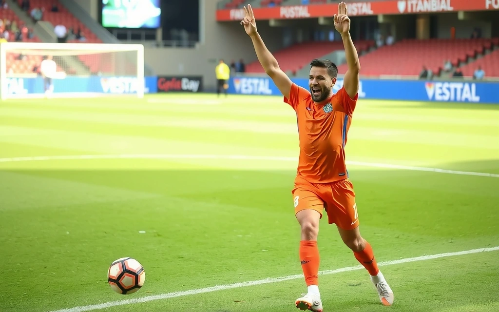 Immagine di un calciatore che esulta dopo un gol importante